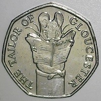 Copper-Nickel coin United Kingdom KM# 1555 THE TAILOR OF GLOUCESTER.