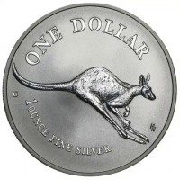 Silver coin Australia KM# 263 ONE DOLLAR. C. 1 OUNCE FINE SILVER. HH.