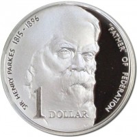 Silver coin Australia KM# 310 SIR HENRY PARKES 1815-1896.