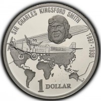 SIR CHARLES KINGSFORD SMITH. 1897-1935 SOUTHERN CROSS. 1 DOLLAR.