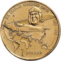 SIR CHARLES KINGSFORD SMITH. 1897-1935 SOUTHERN CROSS. 1 DOLLAR.
