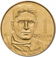 Aluminium Bronze coin Australia KM# 366 1 DOLLAR. C. HOWARD FLOREY CENTENARY.