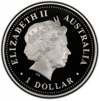 Silver coin Australia KM# 514 ELIZABETH II. AUSTRALIA. 1 DOLLAR. IRB.