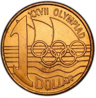 Aluminium Bronze coin Australia KM# 529 XXVII OLYMPIAD. 1 DOLLAR.