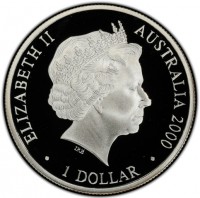 Silver coin Australia ELIZABETH II. AUSTRALIA 2000. 1 DOLLAR. IRB.