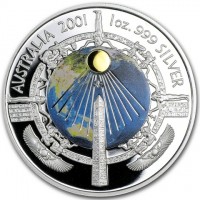Silver coin Australia KM# 594 AUSTRALIA 2001 1 oz. 999 SILVER.