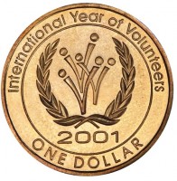 International Year of Volunteers. 2001. ONE DOLLAR.