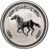 馬. 2002. 1 OZ 999 SILVER.