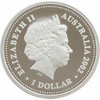 Silver coin Australia KM# 632 ELIZABETH II. AUSTRALIA 2002. 1 DOLLAR. IRB.