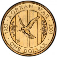 Aluminium Bronze coin Australia KM# 663 1953 · KOREAN WAR · 2003. (M). · ONE DOLLAR ·.