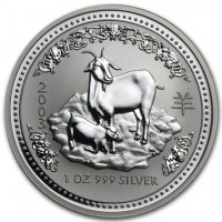 Silver coin Australia KM# 665 2003 羊. 1 OZ 999 SILVER.