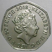 ELIZABETH II · D · G · REG · F · D · 50 PENCE · 2018 · . JC.