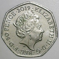 ELIZABETH II · D · G · REG · F · D · 50 PENCE · 2019 · . JC.