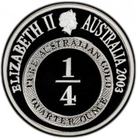 Silver coin Australia KM# 763 ELIZABETH II AUSTRALIA 2003. PURE AUSTRALIAN GOLD. 1/4. QUARTER OUNCE.