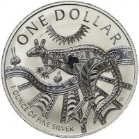 Silver coin Australia KM# 798 ONE DOLLAR. RT. 1 OUNCE OF FINE SILVER.