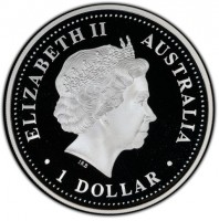 Silver coin Australia KM# 824 ELIZABETH II. AUSTRALIA. 1 DOLLAR. IRB.