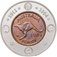 Bi-Metallic coin Australia KM# 725 ·1911· ·1964·. AUSTRALIA. 1964. PENNY.
