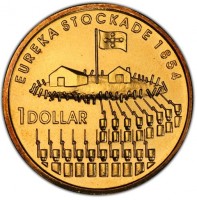Aluminium Bronze coin Australia KM# 726 EUREKA STOCKADE 1854. 1 DOLLAR.