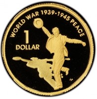 WORLD WAR 1939 - 1945 PEACE. 1. DOLLAR. WP.