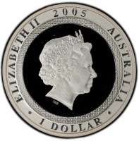 Silver coin Australia KM# A797 ELIZABETH II 2005. AUSTRALIA. 1 DOLLAR. IRB.