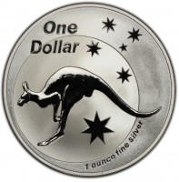 Silver coin Australia KM# 749 One. Dollar. 1 ounce fine silver.