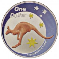 Silver coin Australia KM# 749 One. Dollar. 1 ounce fine silver.