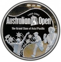 Silver coin Australia KM# 830 1905-2005. Australian Open. The Grand Slam of Asia/Pacific. 1 oz 999 SILVER LC.