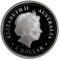 Silver coin Australia KM# 843 ELIZABETH II. AUSTRALIA. 1 DOLLAR. IRB.