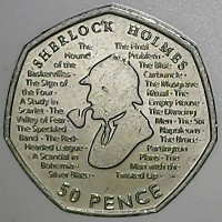 Copper-Nickel coin United Kingdom KM# 1717 SHERLOCK HOLMES. 50 PENCE.