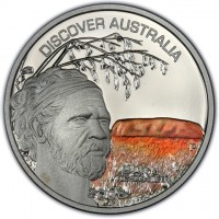 DISCOVER AUSTRALIA. P. Uluru. 1 OZ 999 SILVER. 2006.