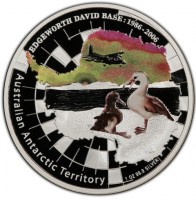 EDGEWORTH DAVID BASE : 1986 - 2006. Australian Antarctic Territory. P. 1 OZ 99.9 SILVER.