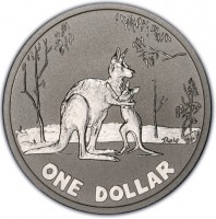 Copper-Nickel coin Australia KM# 850 Rolf. ONE DOLLAR.