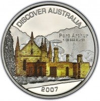 DISCOVER AUSTRALIA. Port Arthur. 1 OZ 999 SILVER. P JR. 2007.