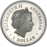 Silver coin Australia KM# 948 ELIZABETH II. AUSTRALIA. 1 DOLLAR. IRB.