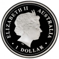 Silver coin Australia KM# 1009 ELIZABETH II. AUSTRALIA. 1 DOLLAR. IRB.