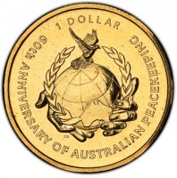 1 DOLLAR. 60th ANNIVERSARY OF AUSTRALIAN PEACKEEPING. CG.