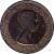 obverse of 1/2 Penny - Elizabeth II - With BRITT:OMN; 1'st Portrait (1953) coin with KM# 882 from United Kingdom. Inscription: +ELIZABETH II DEI GRA:BRITT:OMN:REGINA F:D