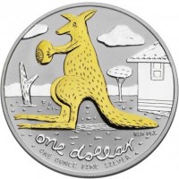 one dollar REG M. ONE OUNCE FINE SILVER.