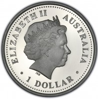 Silver coin Australia KM# 1091 ELIZABETH II. AUSTRALIA. 1 DOLLAR. IRB.
