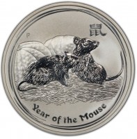 Silver coin Australia KM# 1755 鼠. P. Year of the Mouse.