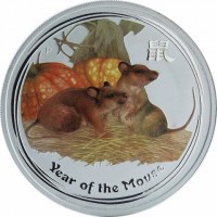 Silver coin Australia KM# 1755 鼠. P. Year of the Mouse.