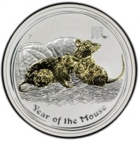 Silver coin Australia KM# 1755 鼠. P. Year of the Mouse.