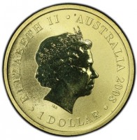 Aluminium Bronze coin Australia KM# 1221 ELIZABETH II. AUSTRALIA 2008. 1 DOLLAR. IRB.