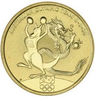 Aluminium Bronze coin Australia AUSTRALIAN OLYMPIC TEAM 8.8.08. P.