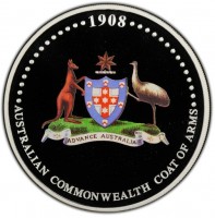 1908. ADVANCE AUSTRALIA. AUSTRALIAN COMMONWEALTH COAT OF ARMS.
