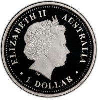Silver coin Australia ELIZABETH II. AUSTRALIA. 1 DOLLAR. IRB.