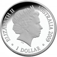 Silver coin Australia KM# 1078a ELIZABETH II. AUSTRALIA 2009. 1 DOLLAR. IRB.