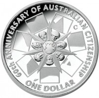 60th ANNIVERSARY OF AUSTRALIAN CITIZENSHIP. C. ONE DOLLAR.