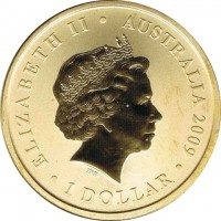 Aluminium Bronze coin Australia KM# 1089 ELIZABETH II. AUSTRALIA 2009. 1 DOLLAR. IRB.