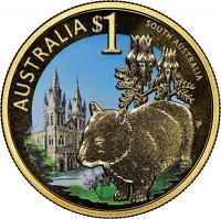 Aluminium Bronze coin Australia KM# 1095 AUSTRALIA $1. SOUTH AUSTRALIA. P EM.